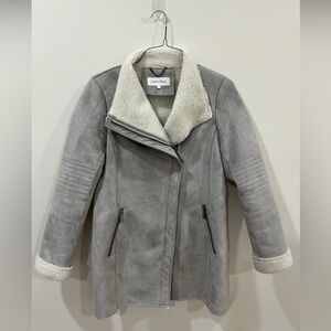 Calvin Klein Winter Coat Women’s Size S Grey Shearling